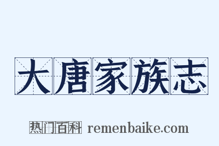 大唐家族志是什么意思的图片